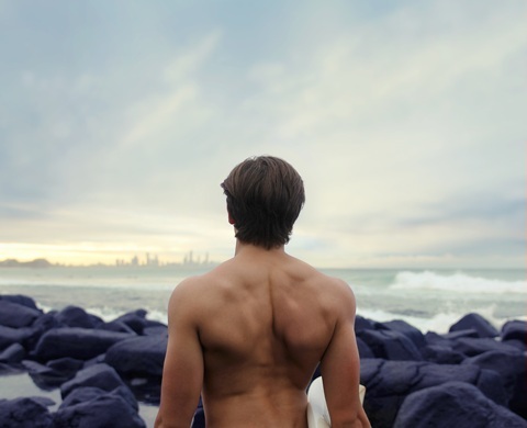 man on the rocks