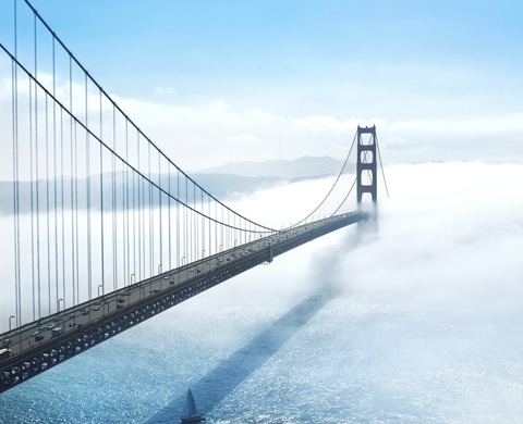 bridge in clouds