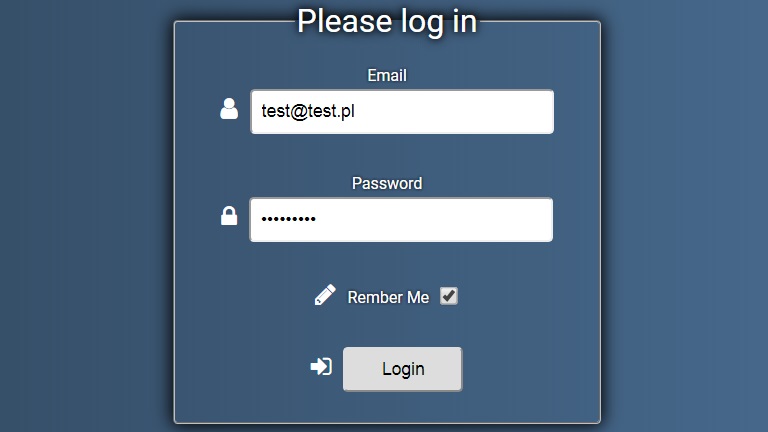 login form
